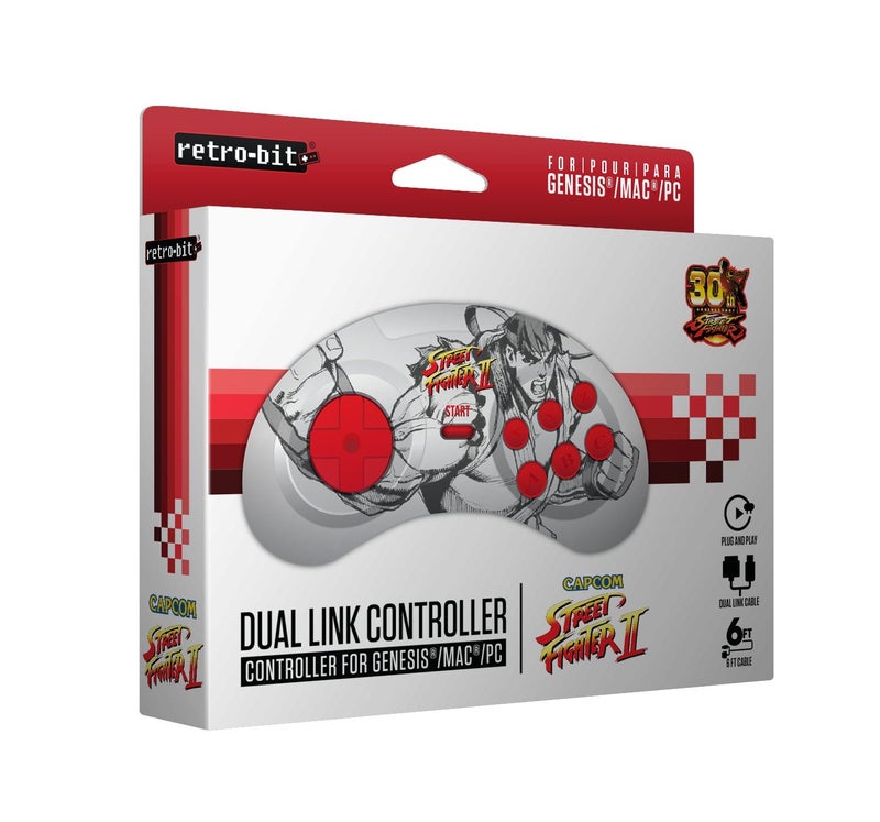 Retro Bit Retro-Bit Street Fighter Genesis & USB Dual Link Controller for PC, Mac - Sega Genesis - Image 3